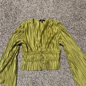 Green Pleated Women's Top